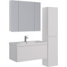 Шкаф зеркальный LEMARK UNIVERSAL 90х80 см 3-х дверный, цвет корпуса белый глянец LM90ZS-U